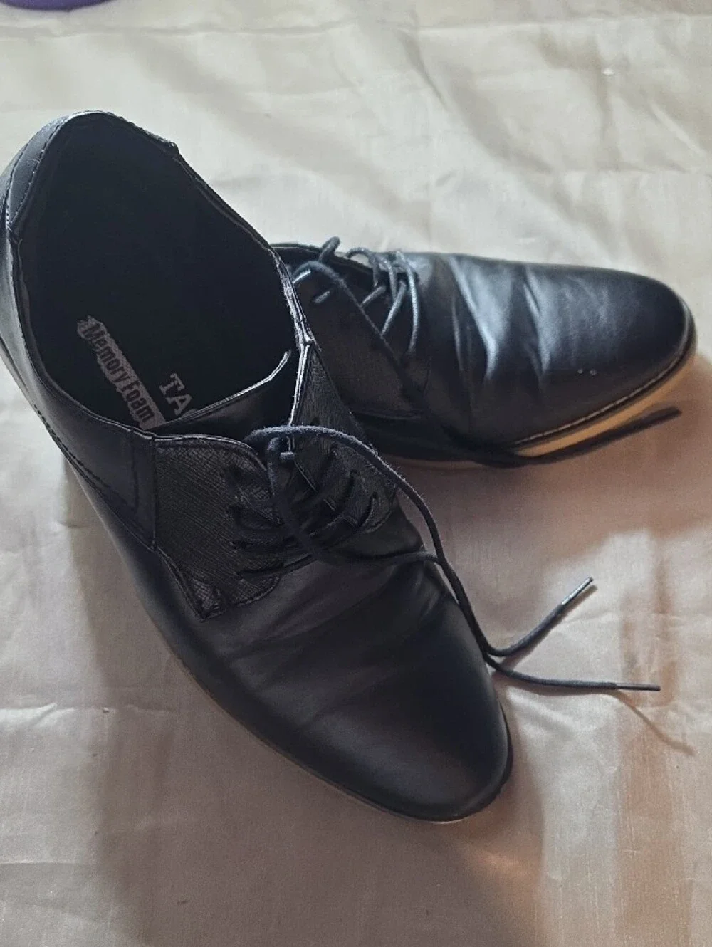 Tag Men's Black Leather Derby Shoes